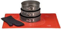 Sareva Springvorm / Bakvorm Set - ø 24/26/28 Cm + Bakmat En Ovenhandschoen
