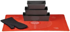 Sareva Cakevorm / Cakeblik Set - 5 Delige Set + Bakmat En Ovenhandschoen