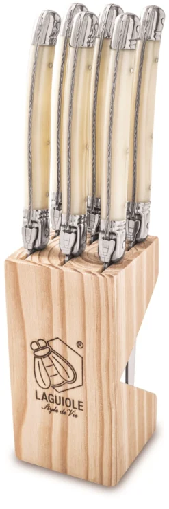 Laguiole Style De Vie Steakmessen Premium Line Parelmoer 6 Stuks