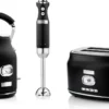 Westinghouse Retro Waterkoker + Broodrooster 2 Sleuven + Staafmixer - Zwart