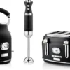 Westinghouse Retro Waterkoker + Broodrooster 4 Sleuven + Staafmixer - Zwart