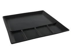 BBQ-bord / Fonduebord / Gourmetbord - 5 Vakken - Zwart - 24 X 24 Cm
