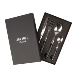 Jay Hill Bestekset Laguiole - Zwart - 16-delig / 4 Personen -Goedkope Keuken Wijs Winkel 3 8720812849643 2 1