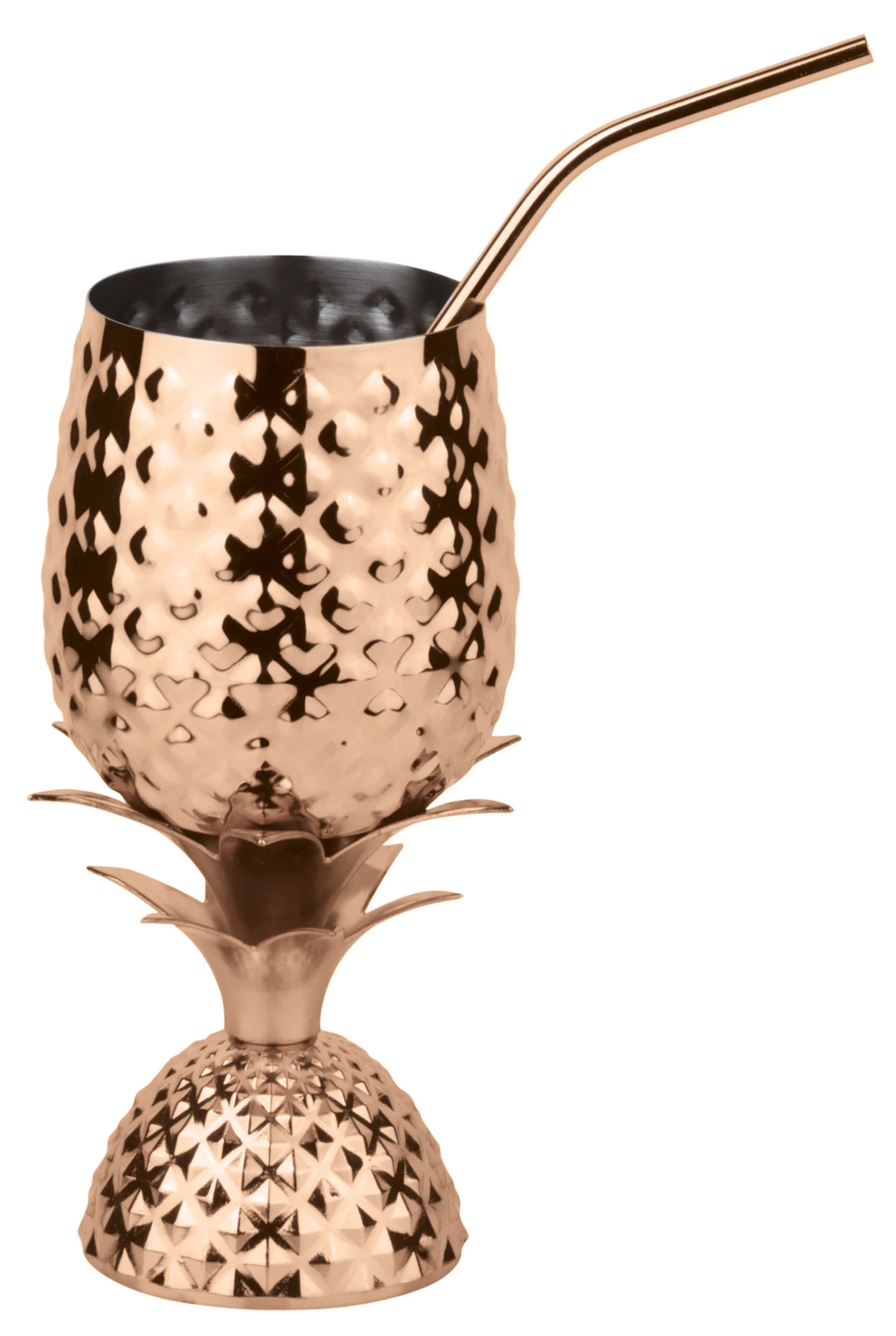 Paderno Cocktailbeker Met Rietje BAR Ananas Koper 500 Ml 2 Paderno Cocktailbeker Met Rietje BAR Ananas Koper 500 Ml - Afbeelding 2