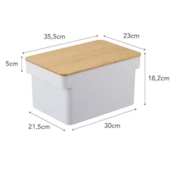 Yamazaki Broodtrommel Met Messenhouder Tower Wit -Goedkope Keuken Wijs Winkel 4946 dims eu 1000x