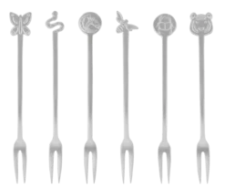 Sambonet Gebaksvorkjes Party Fashion Antique Zilver 6 Stuks