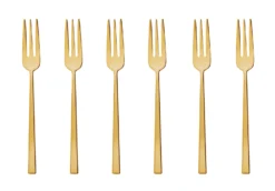 Sambonet Gebaksvorkjes Rock Goud 6 Stuks