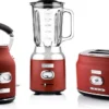 Westinghouse Retro Waterkoker + Broodrooster 2 Sleuven + Blender - Rood