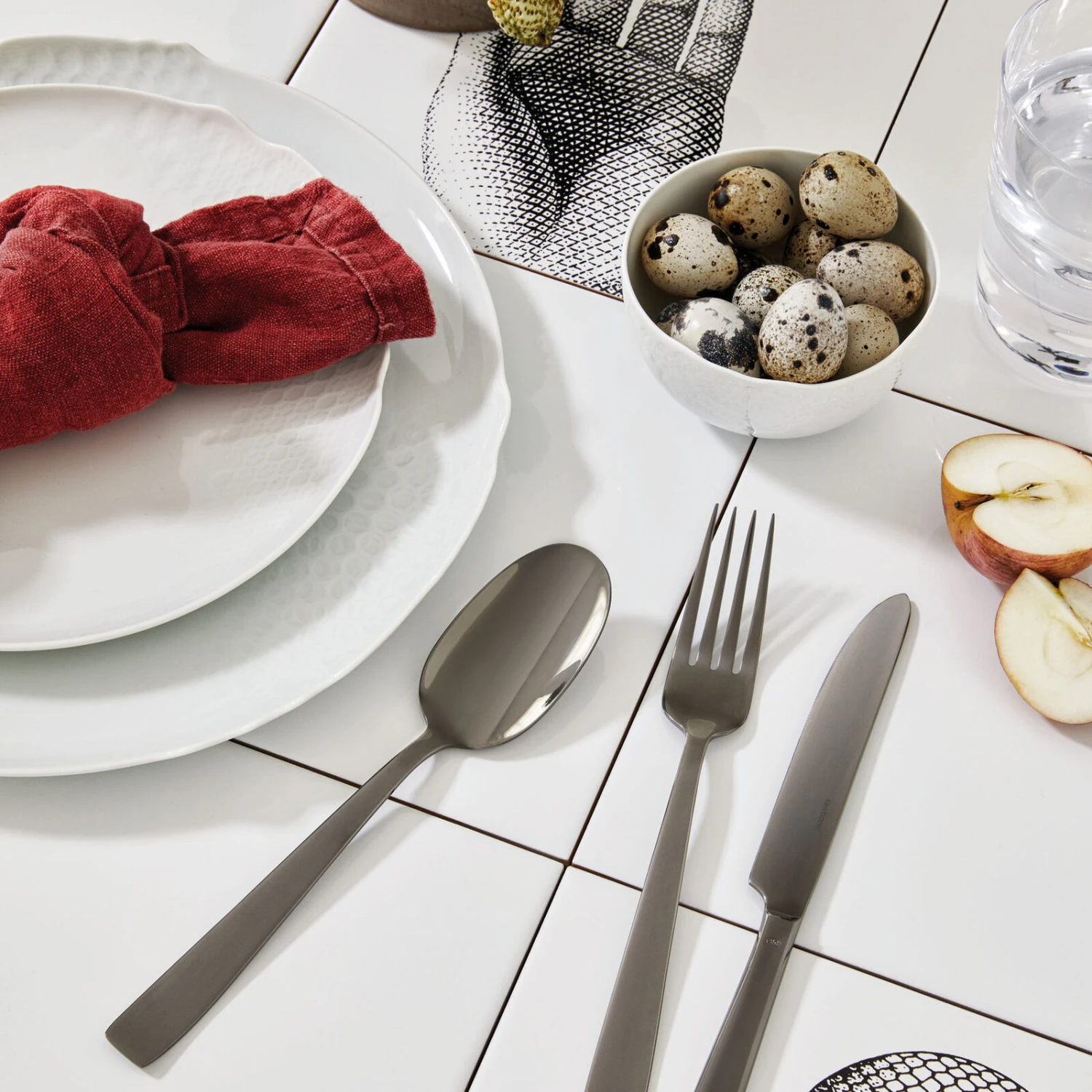 Sambonet Bestekset Flat - Zwart - 30 Delig / 6 Personen 2 Sambonet Bestekset Flat - Zwart - 30 Delig / 6 Personen - Afbeelding 2