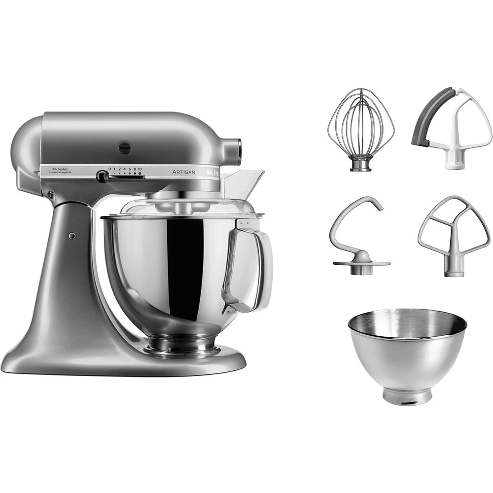 KitchenAid Keukenmachine Artisan - Kantelbare Kop - Contour Zilver - 4.8 Liter - 5KSM175PSECU 2 KitchenAid Keukenmachine Artisan - Kantelbare Kop - Contour Zilver - 4.8 Liter - 5KSM175PSECU - Afbeelding 2