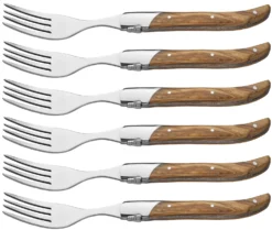 Jay Hill Steakvorken Laguiole - Olijfhout - 6 Stuks -Goedkope Keuken Wijs Winkel 8720364450892 2
