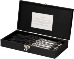 Jay Hill Steakmessen Laguiole - Raw Black - RVS - 6 Stuks -Goedkope Keuken Wijs Winkel 8720364453435 4