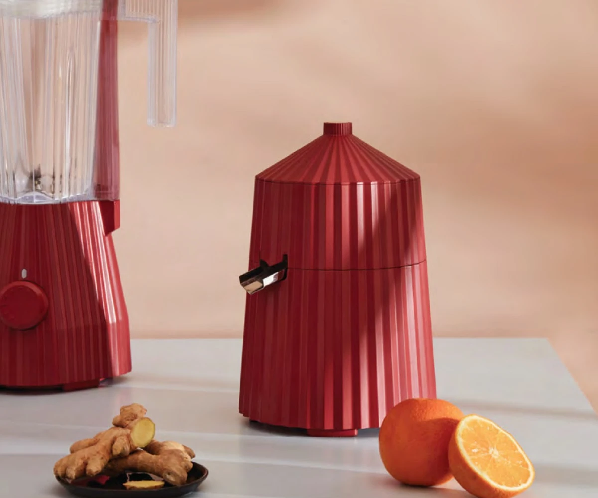Alessi Citruspers Plissé - Elektrisch - Rood - Michele De Lucchi - MDL07 R 3 Alessi Citruspers Plissé - Elektrisch - Rood - Michele De Lucchi - MDL07 R - Afbeelding 3