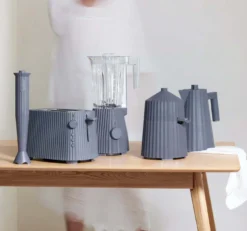 Alessi Blender Plissé - 5 Snelheden + Turbostand - Grijs - Michele De Lucchi - 1.5 Liter - MDL09 G -Goedkope Keuken Wijs Winkel Alessi Plisse Grijs 2