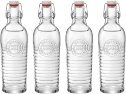 Bormioli Rocco Beugelflessen / Weckflessen Officina 1825 - Transparant - 1.2 Liter - 4 Stuks