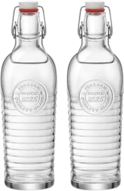 Bormioli Rocco Beugelflessen / Weckflessen Officina 1825 - Transparant - 1.2 Liter - 2 Stuks