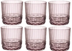 Bormioli Rocco Cocktailglazen / Whiskey Glazen / Waterglazen America 20's - Lilac Rose - 370 Ml - 6 Stuks