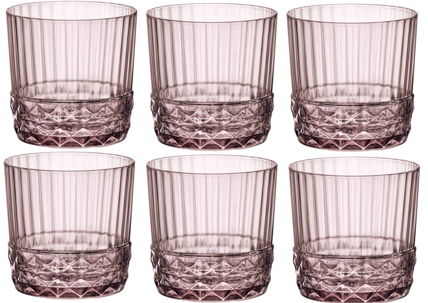 Bormioli Rocco Cocktailglazen / Whiskey Glazen / Waterglazen America 20's - Lilac Rose - 370 Ml - 6 Stuks 1 Bormioli Rocco Cocktailglazen / Whiskey Glazen / Waterglazen America 20's - Lilac Rose - 370 Ml - 6 Stuks