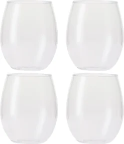 HappyGlass Waterglazen - Onbreekbaar Superglas - Tik Tucker - 400 Ml - 4 Stuks