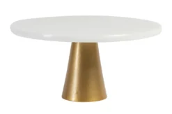 Jay Hill Taartplateau Marmer - Wit Goud - ø 25 Cm - Hoogte 12 Cm