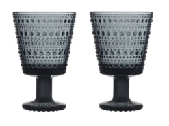 Iittala Glazen Kastehelmi - Donkergrijs - 260 Ml - 2 Stuks