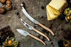 Laguiole Style De Vie Kaasmessen / Kaasmessenset Luxury Line Eikenhout Stonewash - 3 Stuks -Goedkope Keuken Wijs Winkel LuxKaasV2EikStone 4