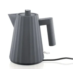 Alessi Waterkoker Plissé - Droogkookbeveiliging - Grijs - Michele De Lucchi - 1 Liter - MDL06/1 G -Goedkope Keuken Wijs Winkel MDL06 1 G 1