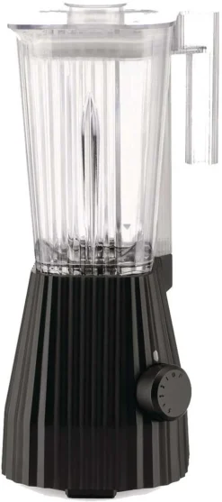 Alessi Blender Plissé - 5 Snelheden + Turbostand - Zwart - Michele De Lucchi - 1.5 Liter - MDL09 B