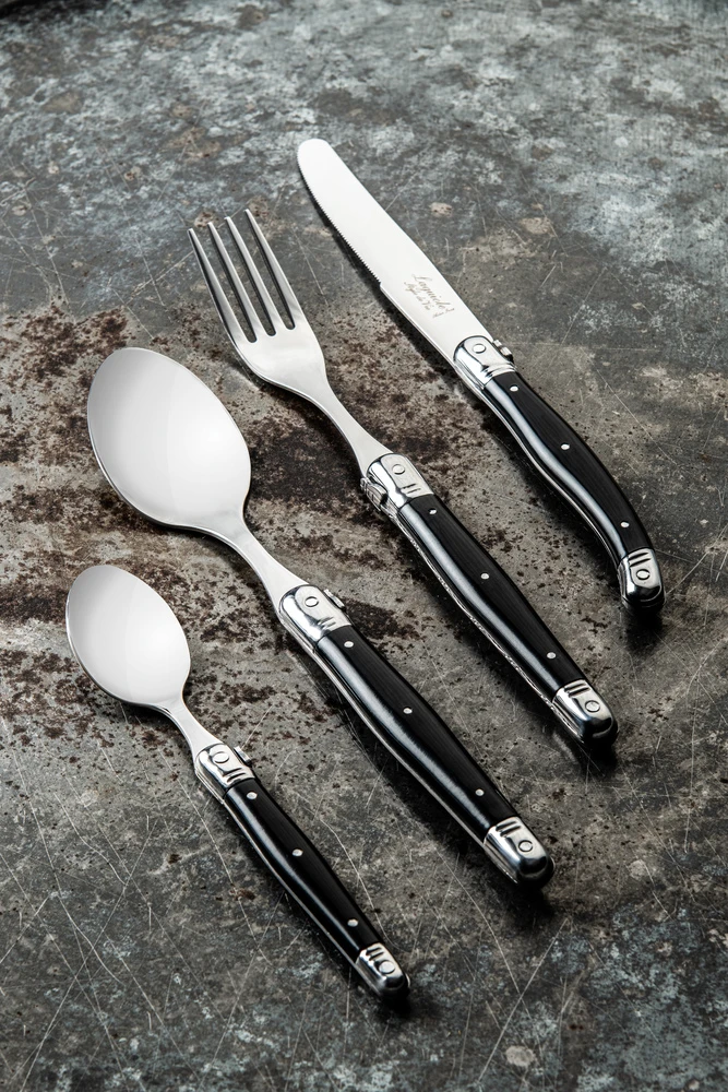 Laguiole Style De Vie Bestekset Premium Line - Zwart - 24 Delig / 6 Personen 3 Laguiole Style De Vie Bestekset Premium Line - Zwart - 24 Delig / 6 Personen - Afbeelding 3