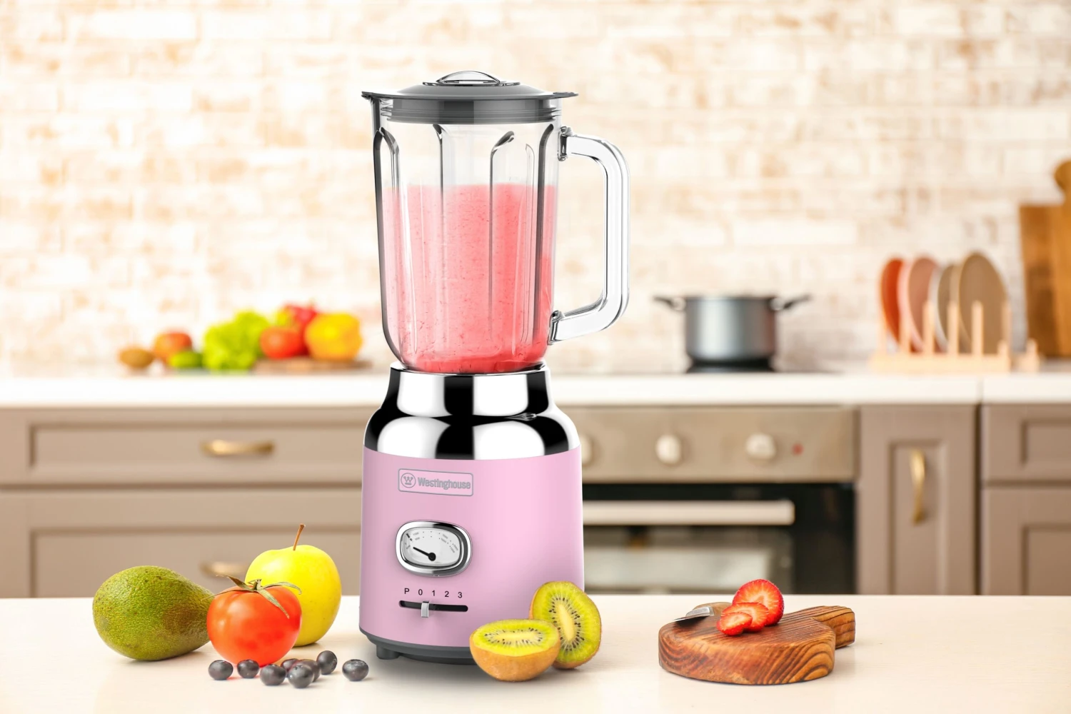 Westinghouse Blender Retro Collections - Roze - 1.5 Liter - WKBE221WH 2 Westinghouse Blender Retro Collections - Roze - 1.5 Liter - WKBE221WH - Afbeelding 2