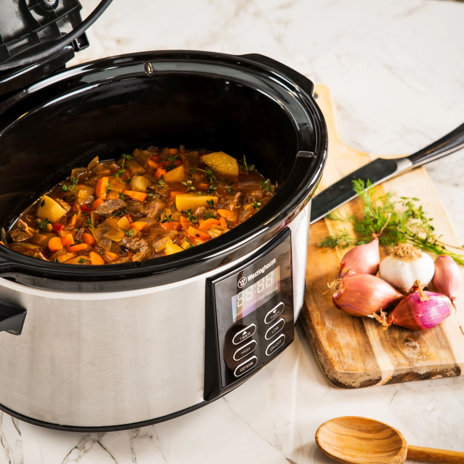 Westinghouse Slowcooker - Uitneembare Keramische Pan - RVS - 6 Liter - WKSC65 2 Westinghouse Slowcooker - Uitneembare Keramische Pan - RVS - 6 Liter - WKSC65 - Afbeelding 2