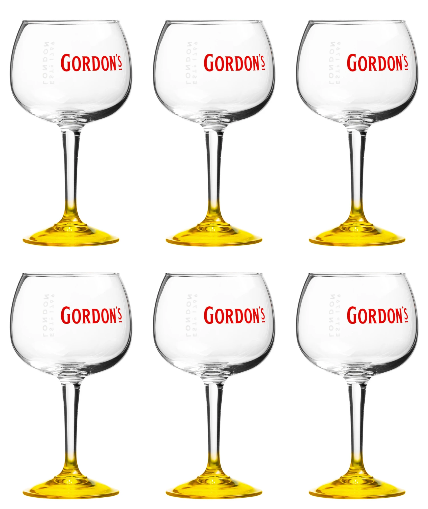 Gordon's Gin Tonic Glazen - Lemon - 6 Stuks 1 Gordon's Gin Tonic Glazen - Lemon - 6 Stuks