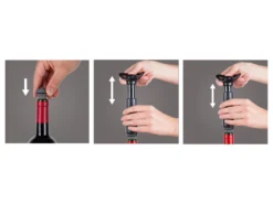 Vacu Vin Wijnpomp Met 2 Wijnstoppers - Wine Saver Concerto - Zwart -Goedkope Keuken Wijs Winkel instructie pomp zwart fancy 1