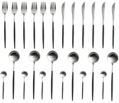 Jay Hill Bestekset - RVS / Zwart - 24 Delig / 6 Personen