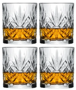 Cookinglife Whiskey Glazen / Cocktailglazen / Waterglazen Moy - 340 Ml - 4 Stuks