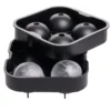 Sareva IJsblokjesvorm - 4 Ronde Ijsbollen - Siliconen - Easy Release - Herbruikbaar